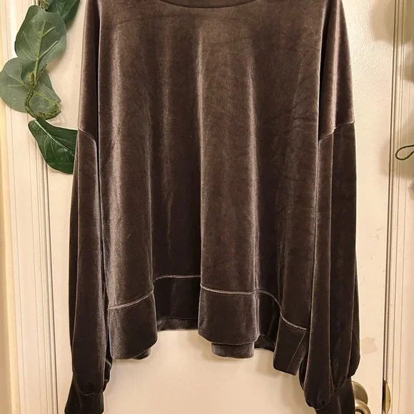 Madewell Women’s Sweater- Velvet Pullover-Long Sleeve-Brown XXL - Picture 8 of 13